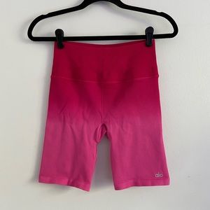 Alo Yoga Pink Ombré Biker Shorts